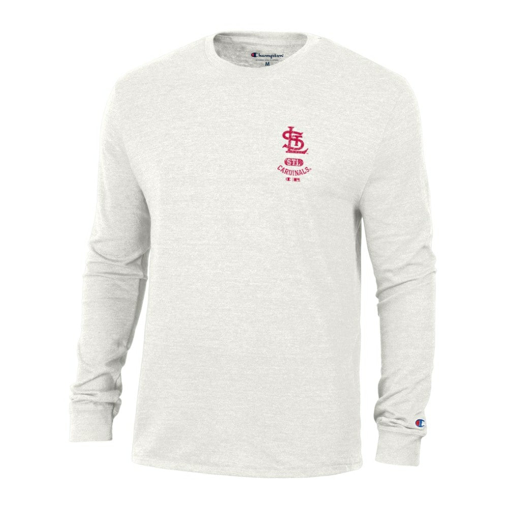 White St. Louis Cardinals Champion Cooperstown Winning Tradition Tri-Blend Long Sleeve T-Shirt