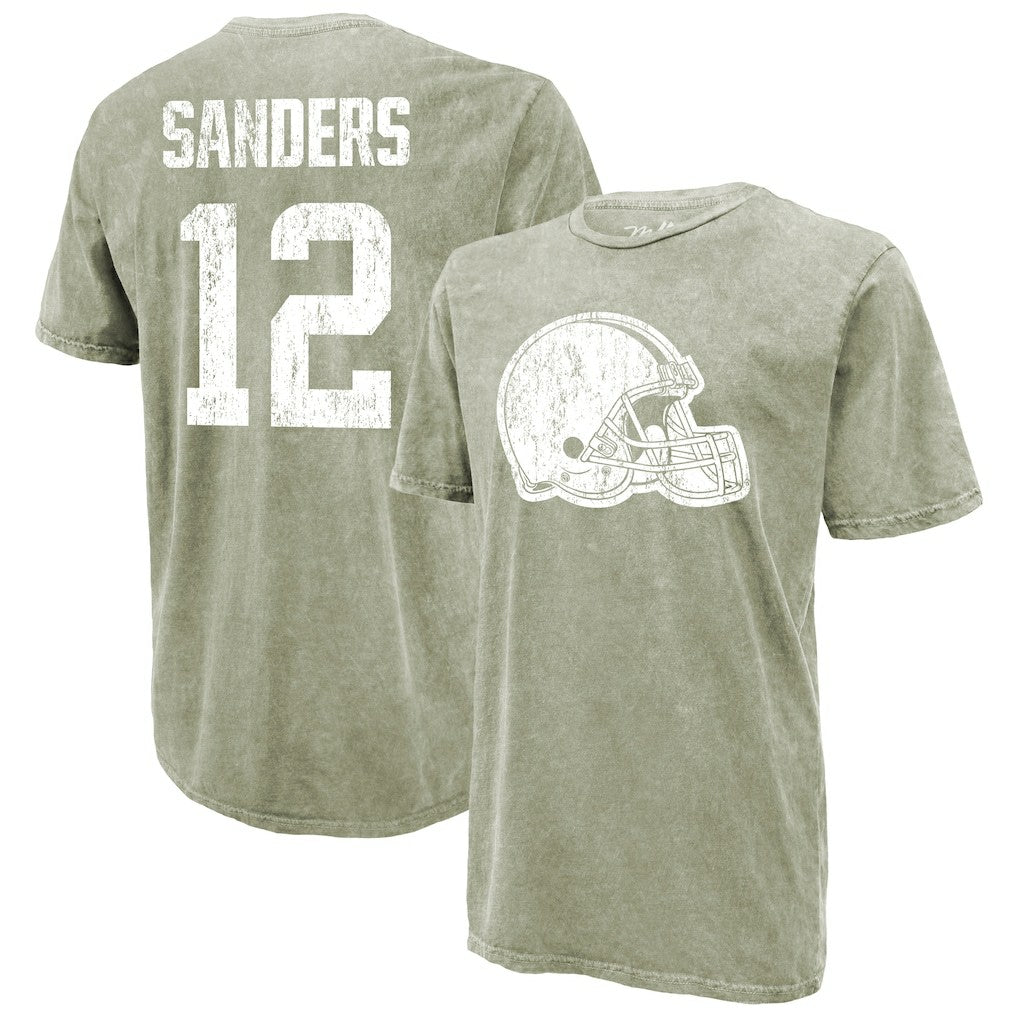 Shedeur Sanders  Majestic Threads Mineral Wash Name & Number T-Shirt - Cleveland Browns T-shirts