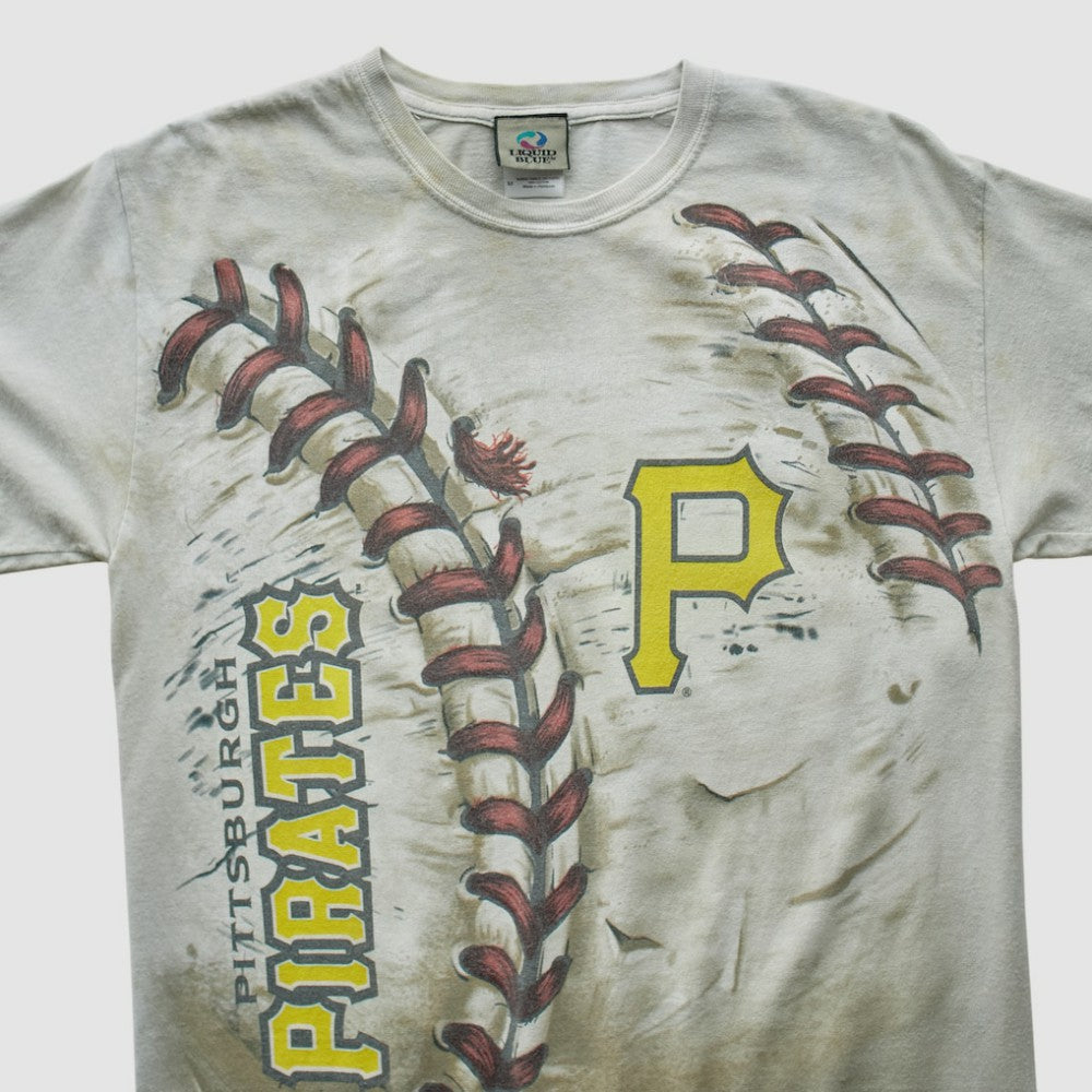 White Pittsburgh Pirates Liquid Blue 2000s T-shirt