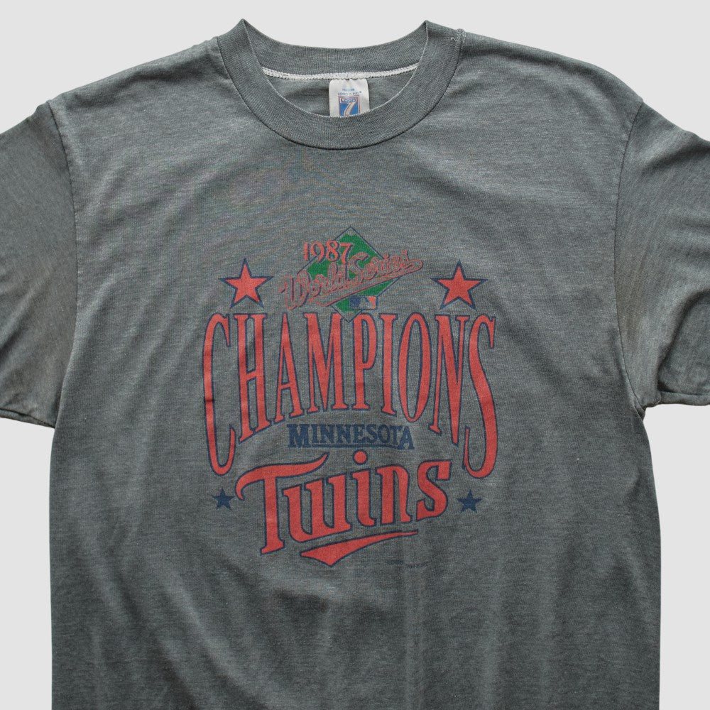 Dark Heather Gray Minnesota Twins Logo 7 1987 T-shirt