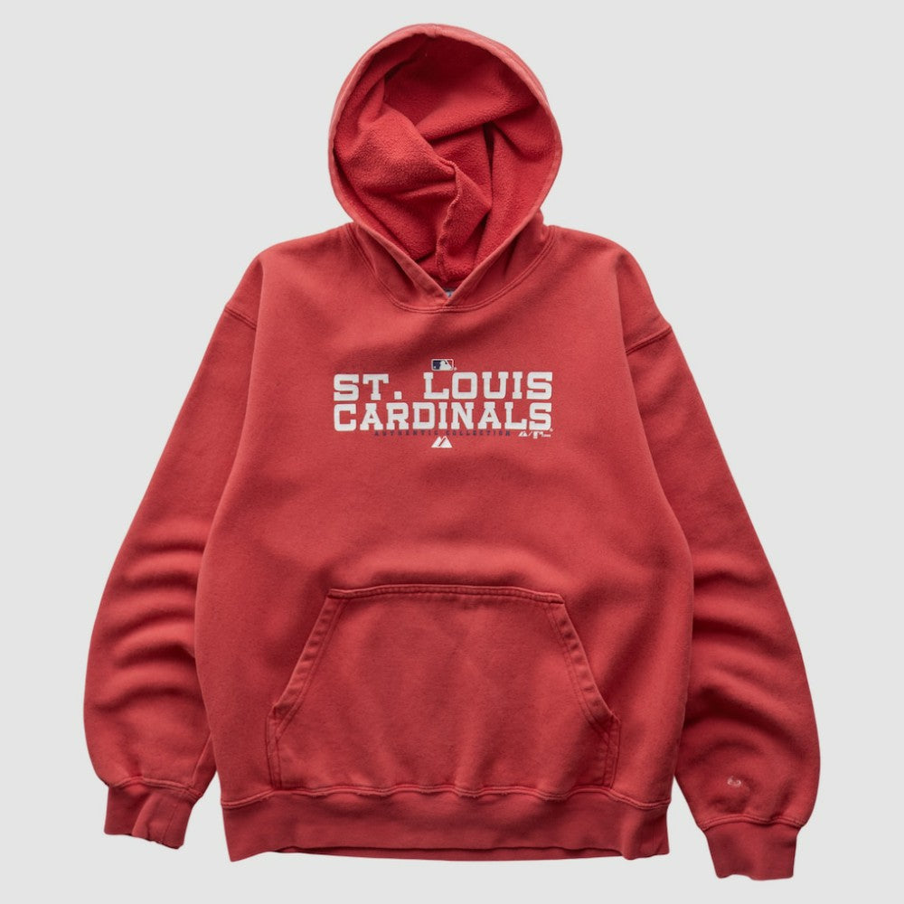 Red St. Louis Cardinals Majestic 2000s Hooded Pullover Sweatshirt