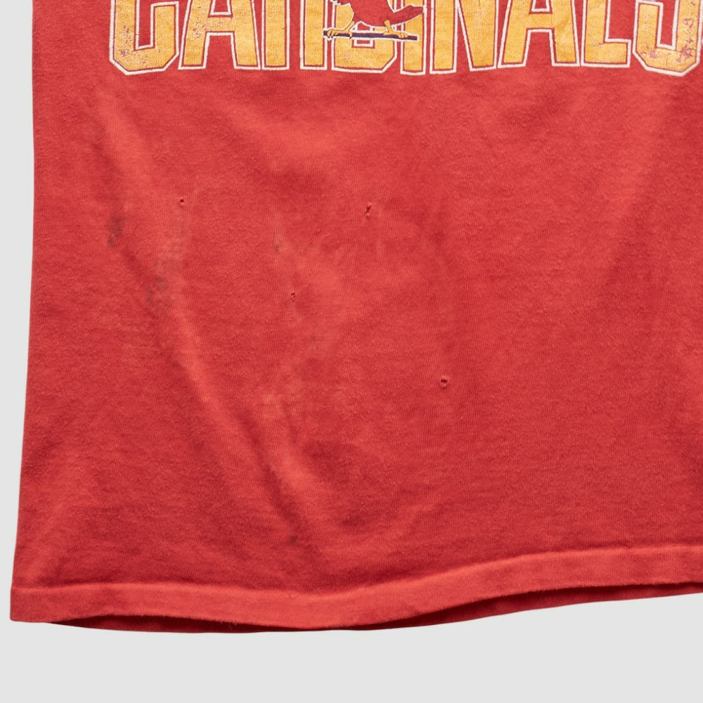 Red St. Louis Cardinals Logo 7 90s T-shirt
