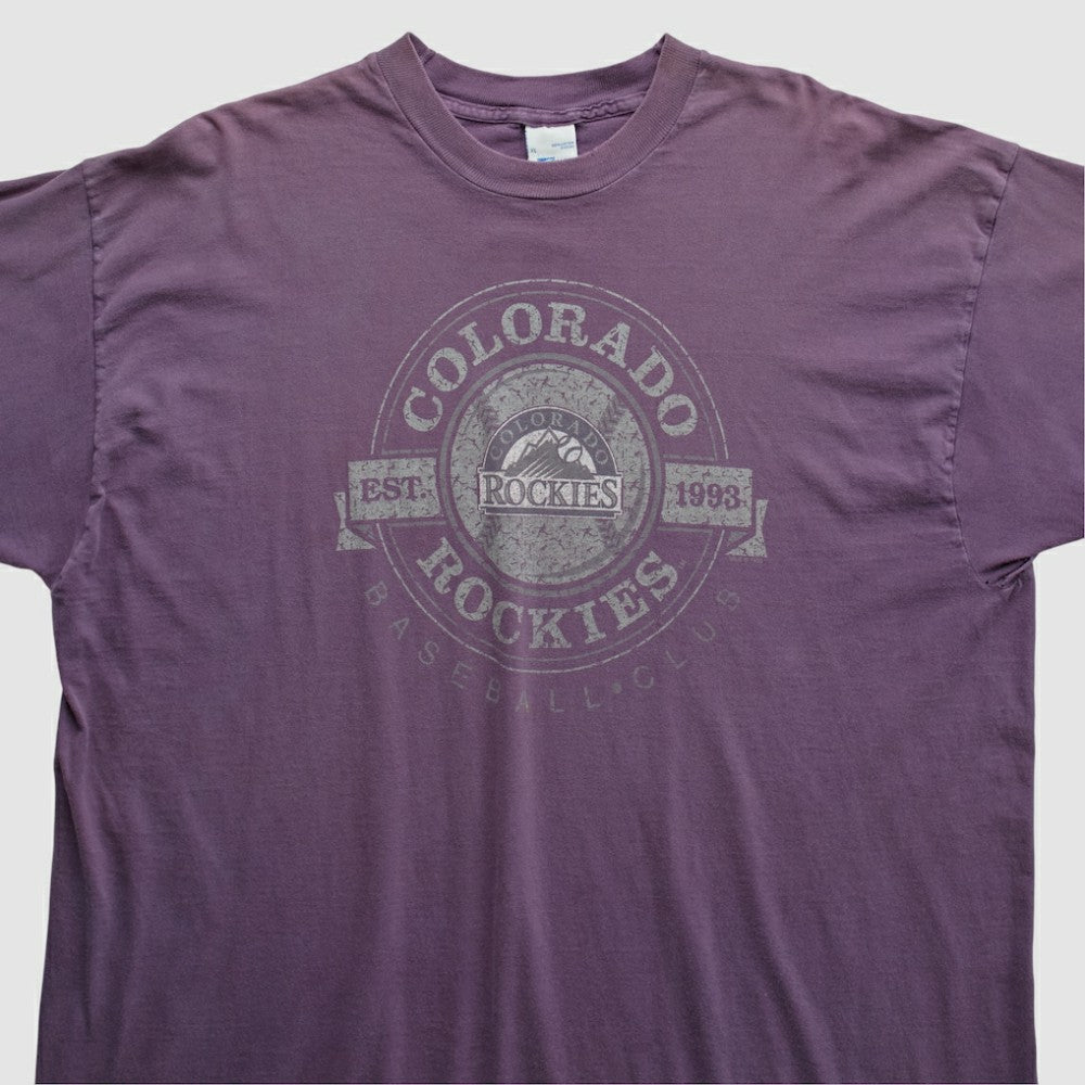 Purple Colorado Rockies Salem Sportswear 1993 T-shirt