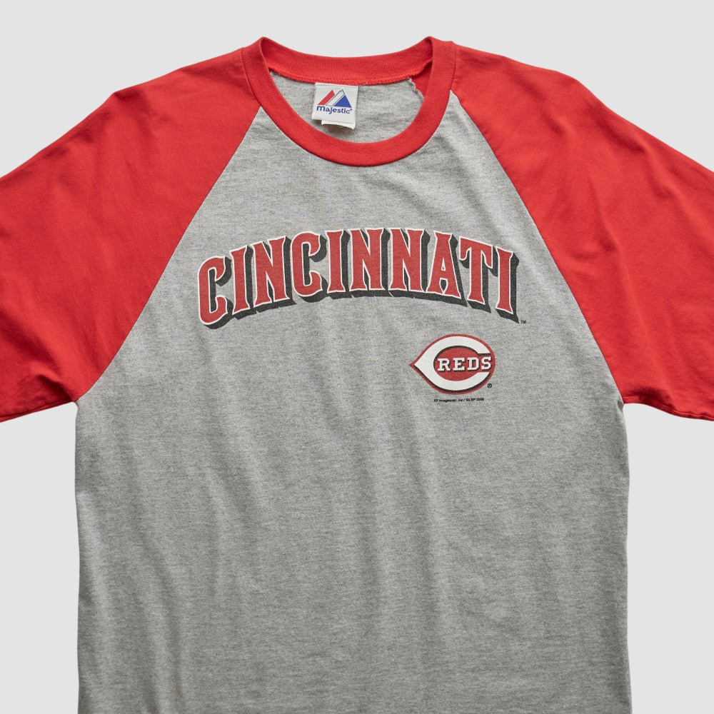 Heather Gray Cincinnati Reds Majestic 2000s T-shirt