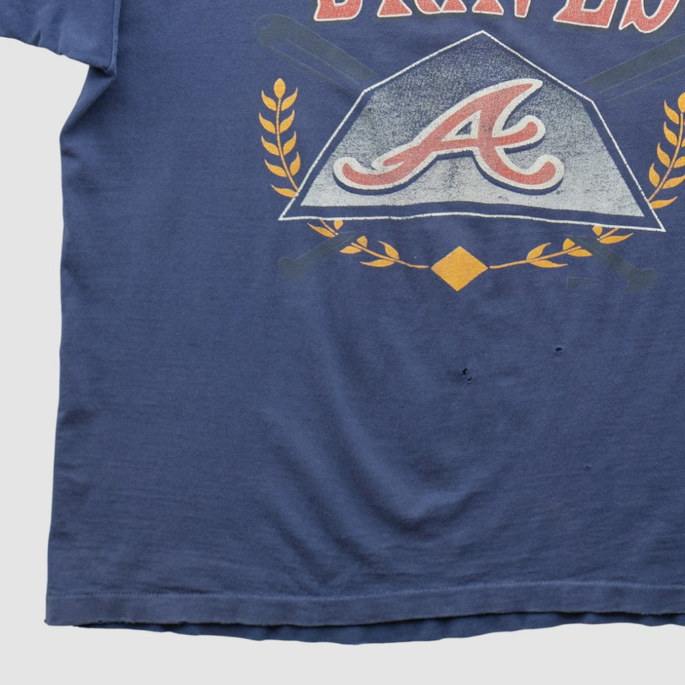 Navy Atlanta Braves Hanes 90s T-shirt