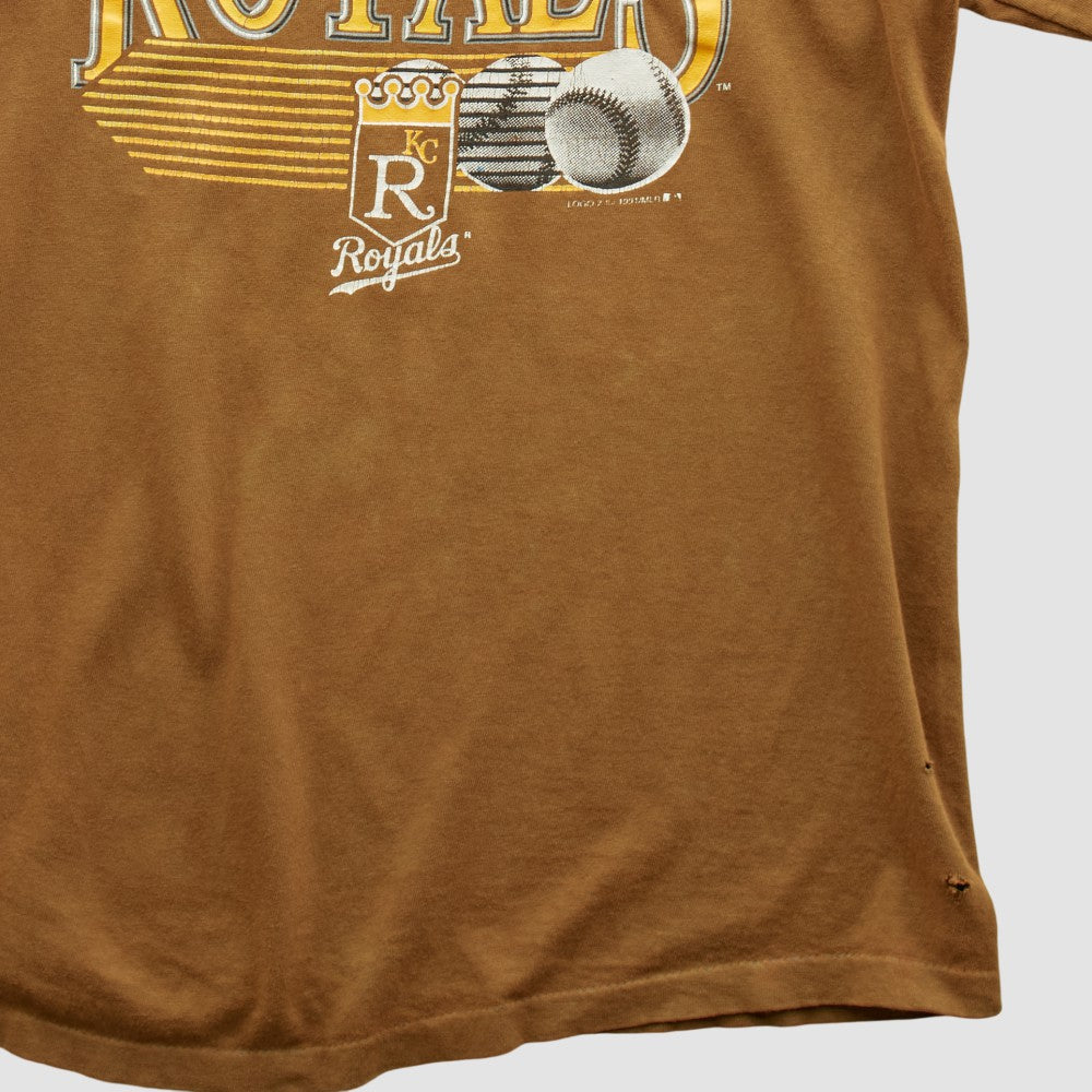 Brown Kansas City Royals Logo 7 90s T-shirt