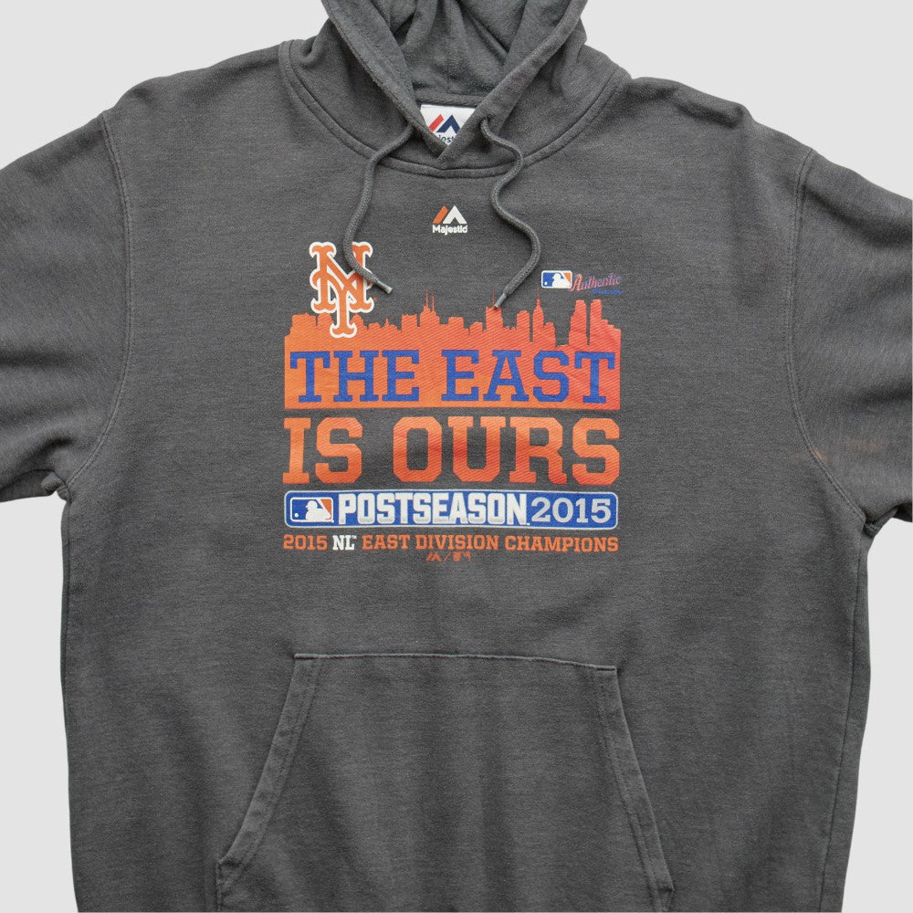Dark Heather Gray New York Mets Majestic 2015 Hooded Pullover Sweatshirt