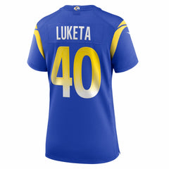 Jesse Luketa  Women's Team Game Jersey - Los Angeles Rams Jerseys