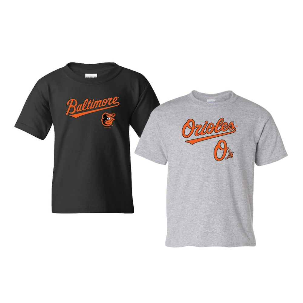 Black/Gray Baltimore Orioles Soft as a Grape Youth 2-Pack Logo T-Shirt Set