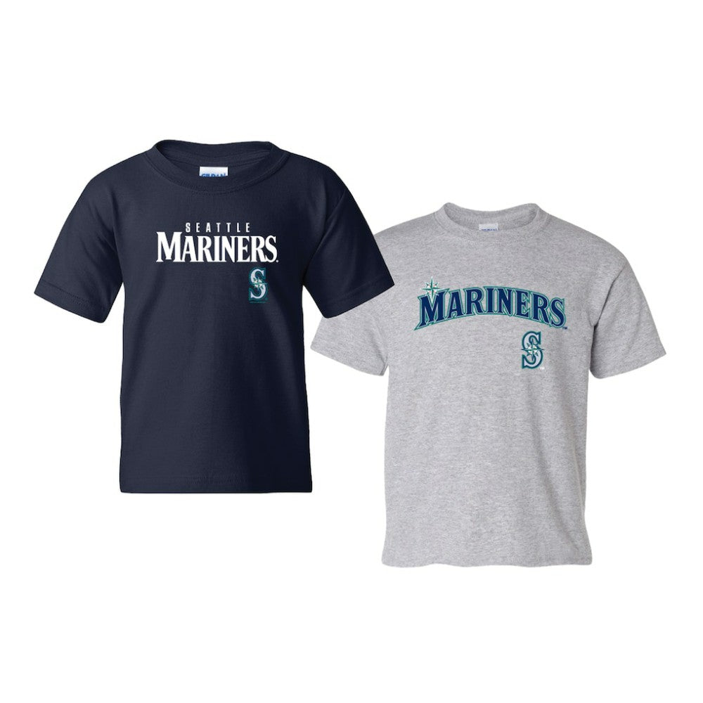 Navy/Gray Seattle Mariners Soft as a Grape Youth 2-Pack Logo T-Shirt Set
