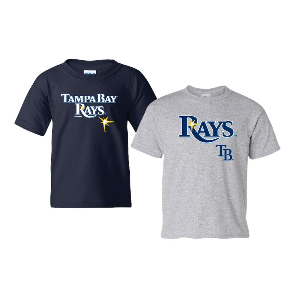 Navy/Gray Tampa Bay Rays Soft as a Grape Youth 2-Pack Logo T-Shirt Set