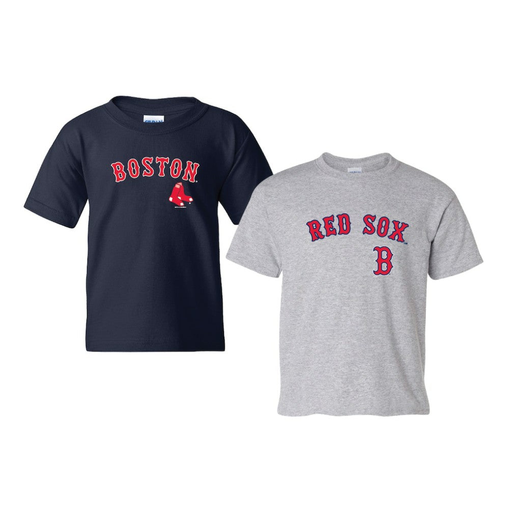 Navy/Gray Boston Red Sox Soft as a Grape Youth 2-Pack Logo T-Shirt Set