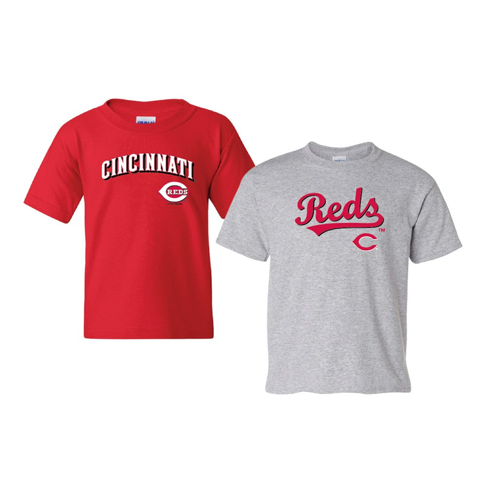 Red/Gray Cincinnati Reds Soft as a Grape Youth 2-Pack Logo T-Shirt Set