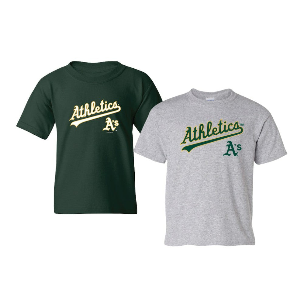 Green/Gray Athletics Soft as a Grape Youth 2-Pack Logo T-Shirt Set