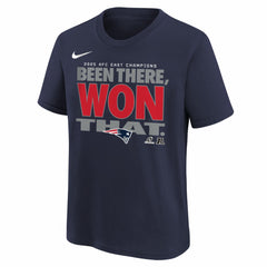 Youth 2025 AFC East Division Champions Locker Room Trophy Collection T-Shirt - New England Patriots T-shirts