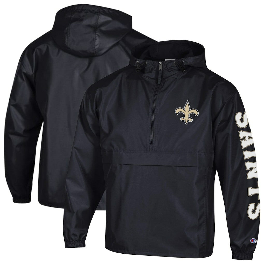 Packable Windbreaker Half-Zip Jacket - New Orleans Saints Jackets