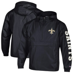 Packable Windbreaker Half-Zip Jacket - New Orleans Saints Jackets