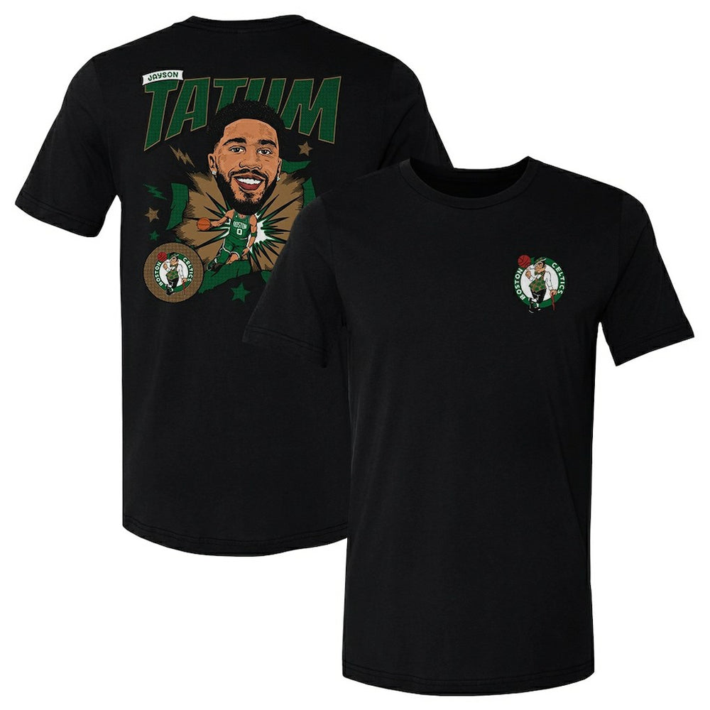 Jayson Tatum Boston Celtics 500 Level Caricature T-Shirt
