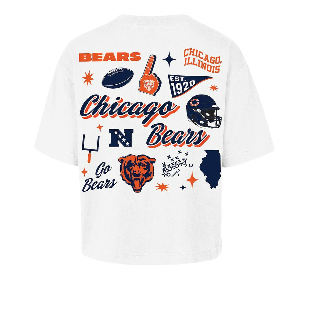'47 Women's Collage Script Reed City T-Shirt - Chicago Bears T-shirts