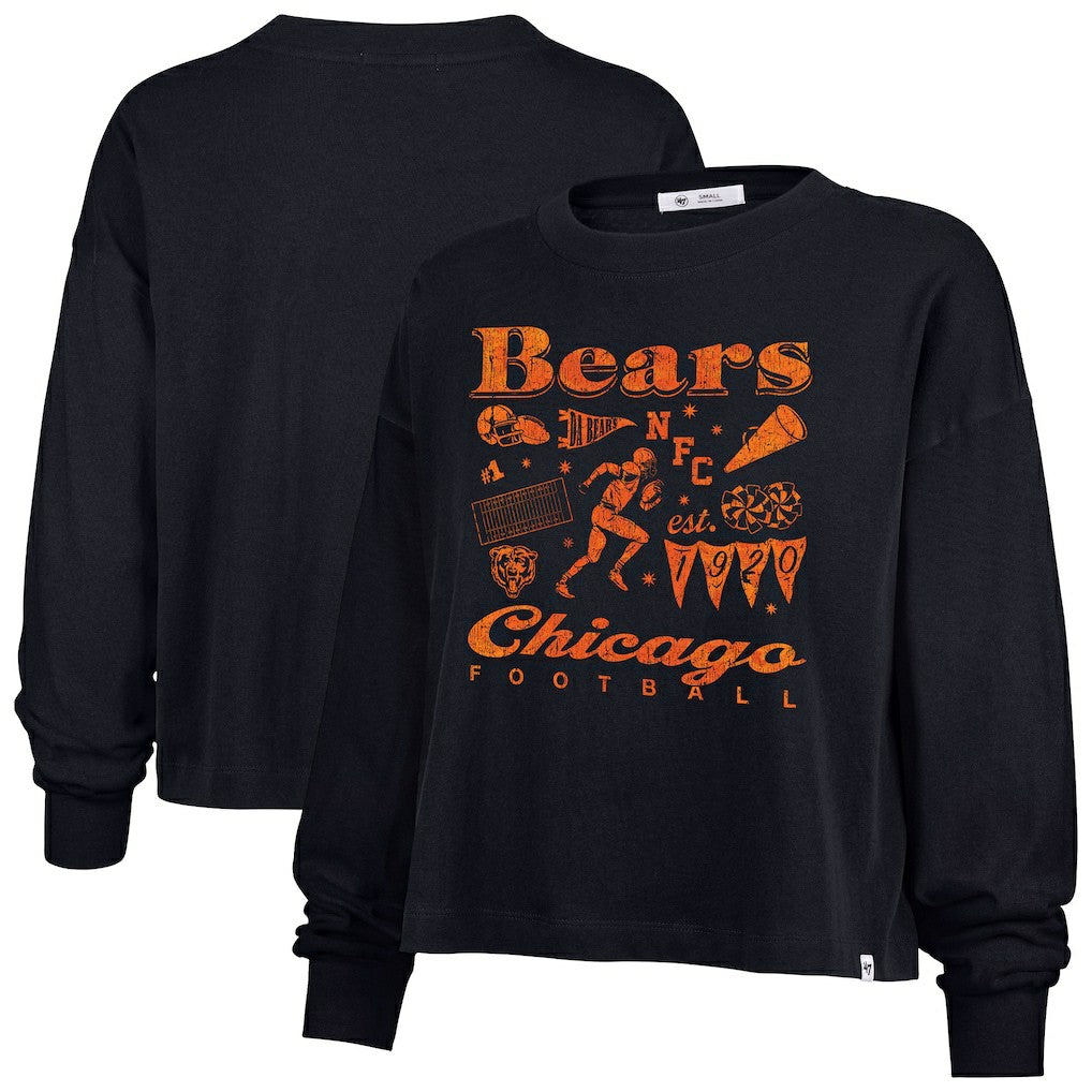 '47 Women's Team Collage Sydney Long Sleeve T-Shirt - Chicago Bears T-shirts