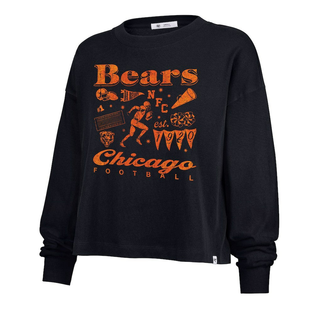 '47 Women's Team Collage Sydney Long Sleeve T-Shirt - Chicago Bears T-shirts