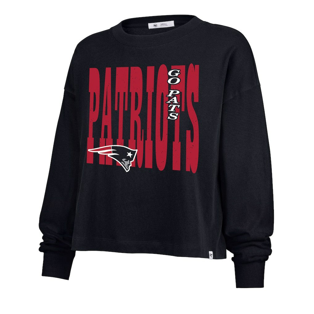 '47 Women's Stacked Sydney Long Sleeve T-Shirt - New England Patriots T-shirts