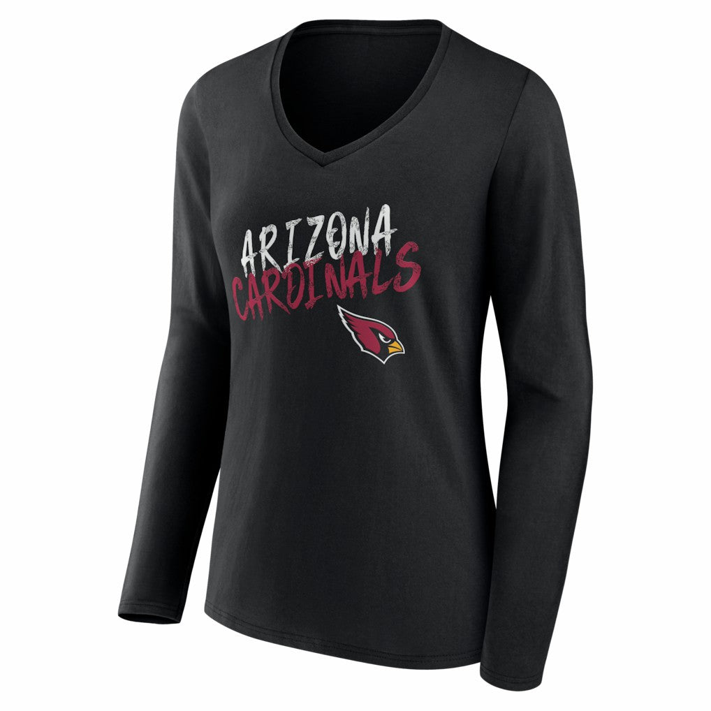 Women's Hustle Personalized Name & Number Long Sleeve V-Neck T-Shirt - Arizona Cardinals T-shirts