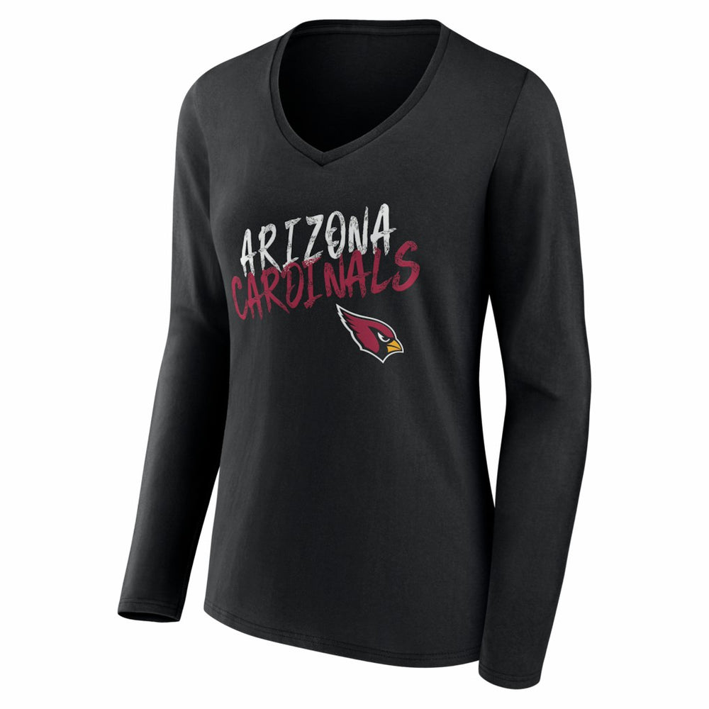 Women's Hustle Personalized Name & Number Long Sleeve V-Neck T-Shirt - Arizona Cardinals T-shirts