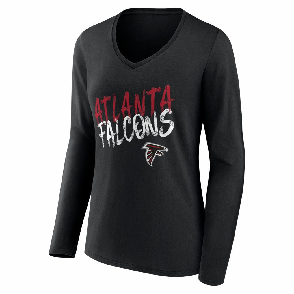 Women's Hustle Personalized Name & Number Long Sleeve V-Neck T-Shirt - Atlanta Falcons T-shirts