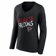 Women's Hustle Personalized Name & Number Long Sleeve V-Neck T-Shirt - Atlanta Falcons T-shirts