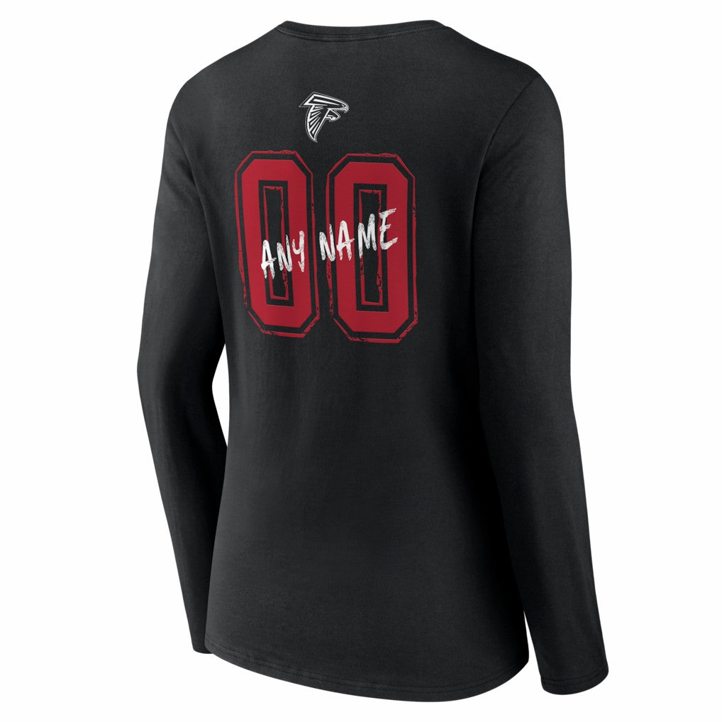 Women's Hustle Personalized Name & Number Long Sleeve V-Neck T-Shirt - Atlanta Falcons T-shirts