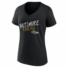 Women's Hustle Personalized Name & Number V-Neck T-Shirt - Baltimore Ravens T-shirts