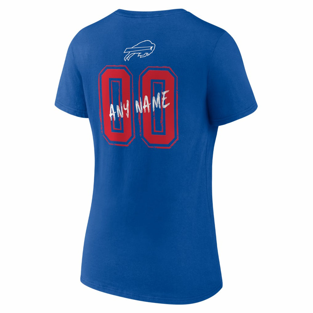 Women's Hustle Personalized Name & Number V-Neck T-Shirt - Buffalo Bills T-shirts