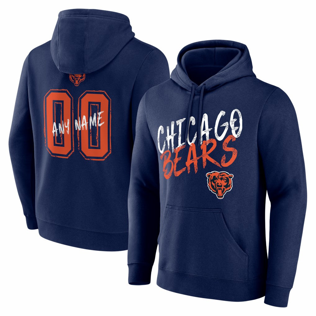 Hustle Personalized Name & Number Hoodie - Chicago Bears Hoodies