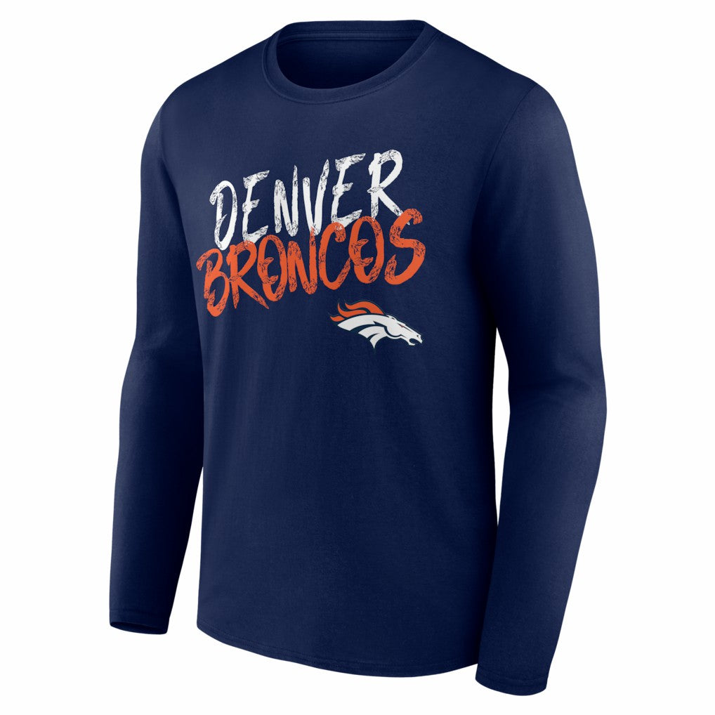 Hustle Personalized Name & Number Long Sleeve T-Shirt - Denver Broncos T-shirts
