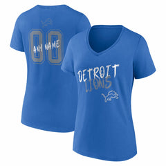 Women's Hustle Personalized Name & Number V-Neck T-Shirt - Detroit Lions T-shirts
