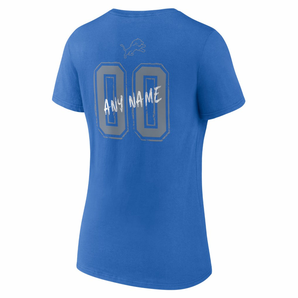 Women's Hustle Personalized Name & Number V-Neck T-Shirt - Detroit Lions T-shirts