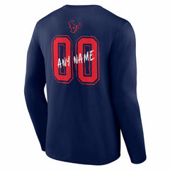 Hustle Personalized Name & Number Long Sleeve T-Shirt - Houston Texans T-shirts