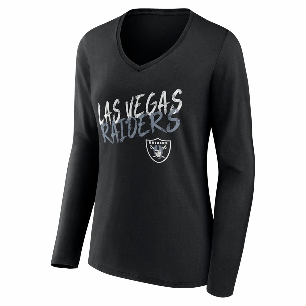 Women's Hustle Personalized Name & Number Long Sleeve V-Neck T-Shirt - Las Vegas Raiders T-shirts