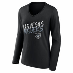 Women's Hustle Personalized Name & Number Long Sleeve V-Neck T-Shirt - Las Vegas Raiders T-shirts