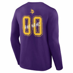 Hustle Personalized Name & Number Long Sleeve T-Shirt - Minnesota Vikings T-shirts