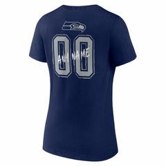 Women's Hustle Personalized Name & Number V-Neck T-Shirt - Seattle Seahawks T-shirts