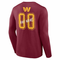 Hustle Personalized Name & Number Long Sleeve T-Shirt - Washington Commanders T-shirts