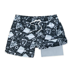 Chubbies Game Day Fit Classic Lined Swim Trunks - Las Vegas Raiders