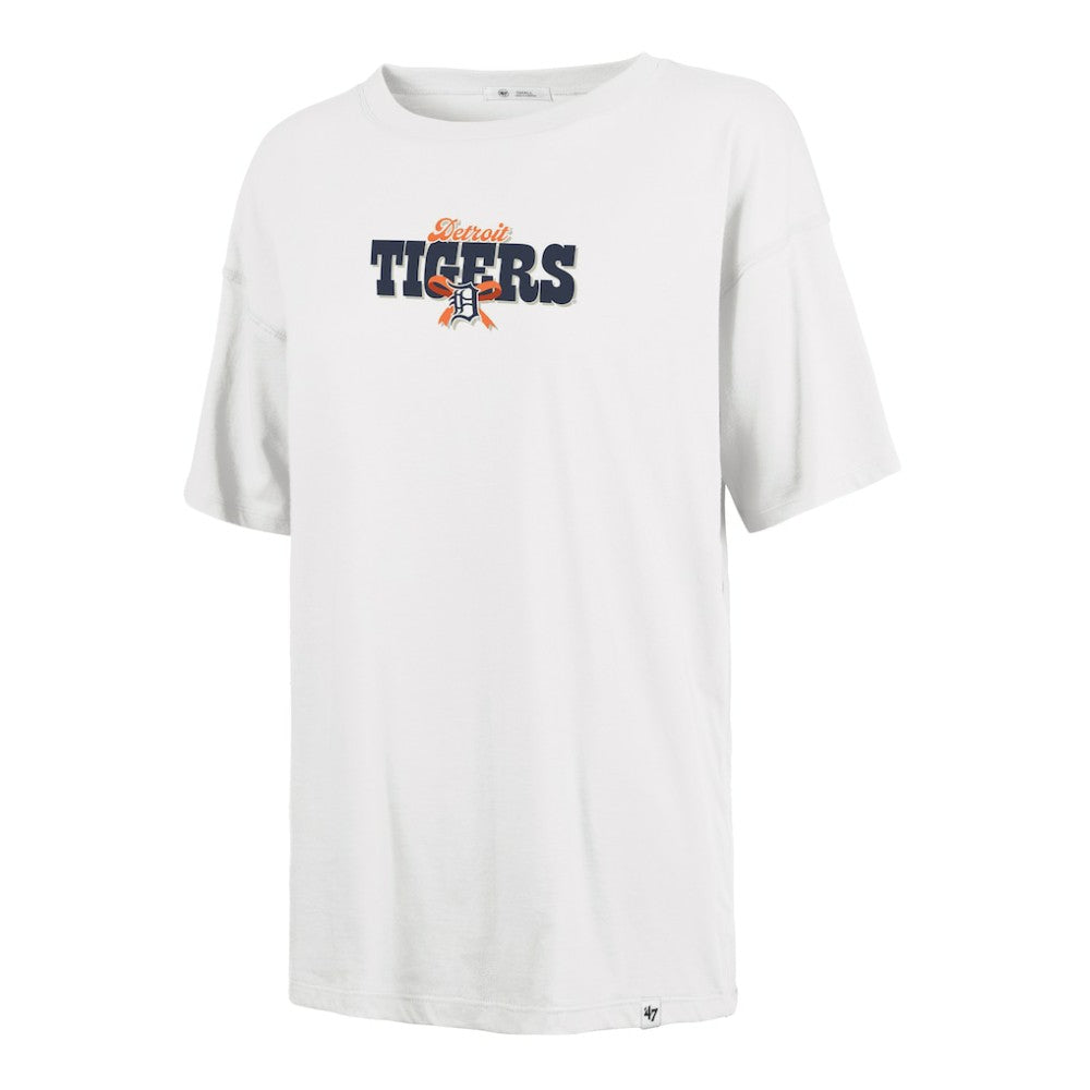 Sand Detroit Tigers '47 Women's Bow & Banner Sadie T-Shirt