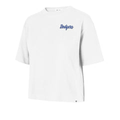 White Los Angeles Dodgers '47 Women's Collage Script Reed City T-Shirt