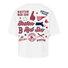 White Boston Red Sox '47 Women's Collage Script Reed City T-Shirt
