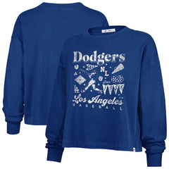 Royal Los Angeles Dodgers '47 Women's Team Collage Sydney Long Sleeve T-Shirt