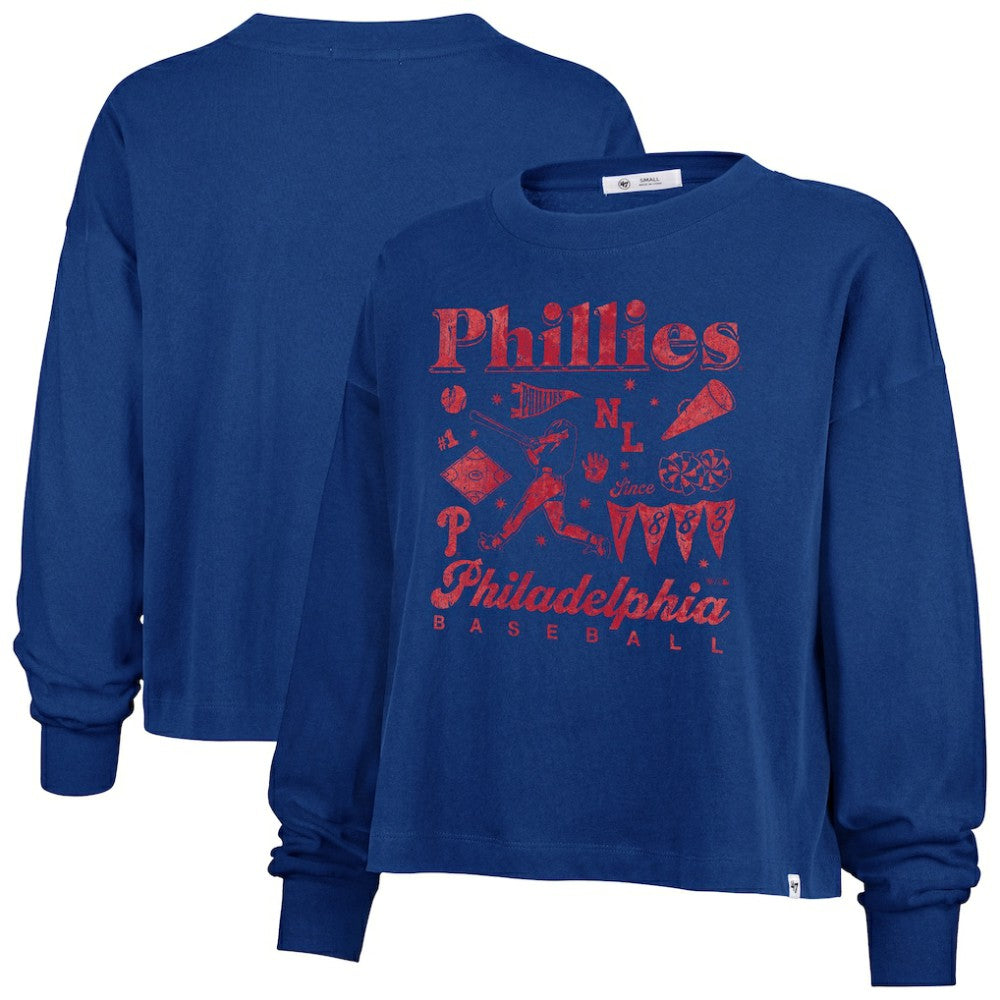 Royal Philadelphia Phillies '47 Women's Team Collage Sydney Long Sleeve T-Shirt