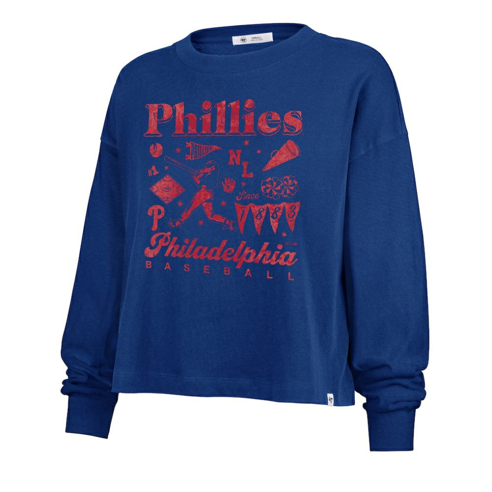 Royal Philadelphia Phillies '47 Women's Team Collage Sydney Long Sleeve T-Shirt